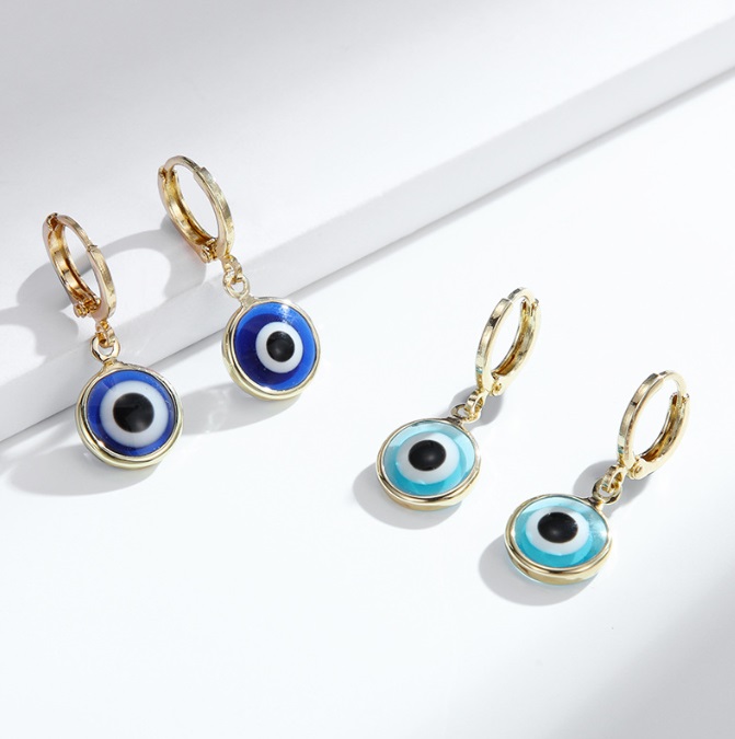 Small Hoop Evil Eyes Earring